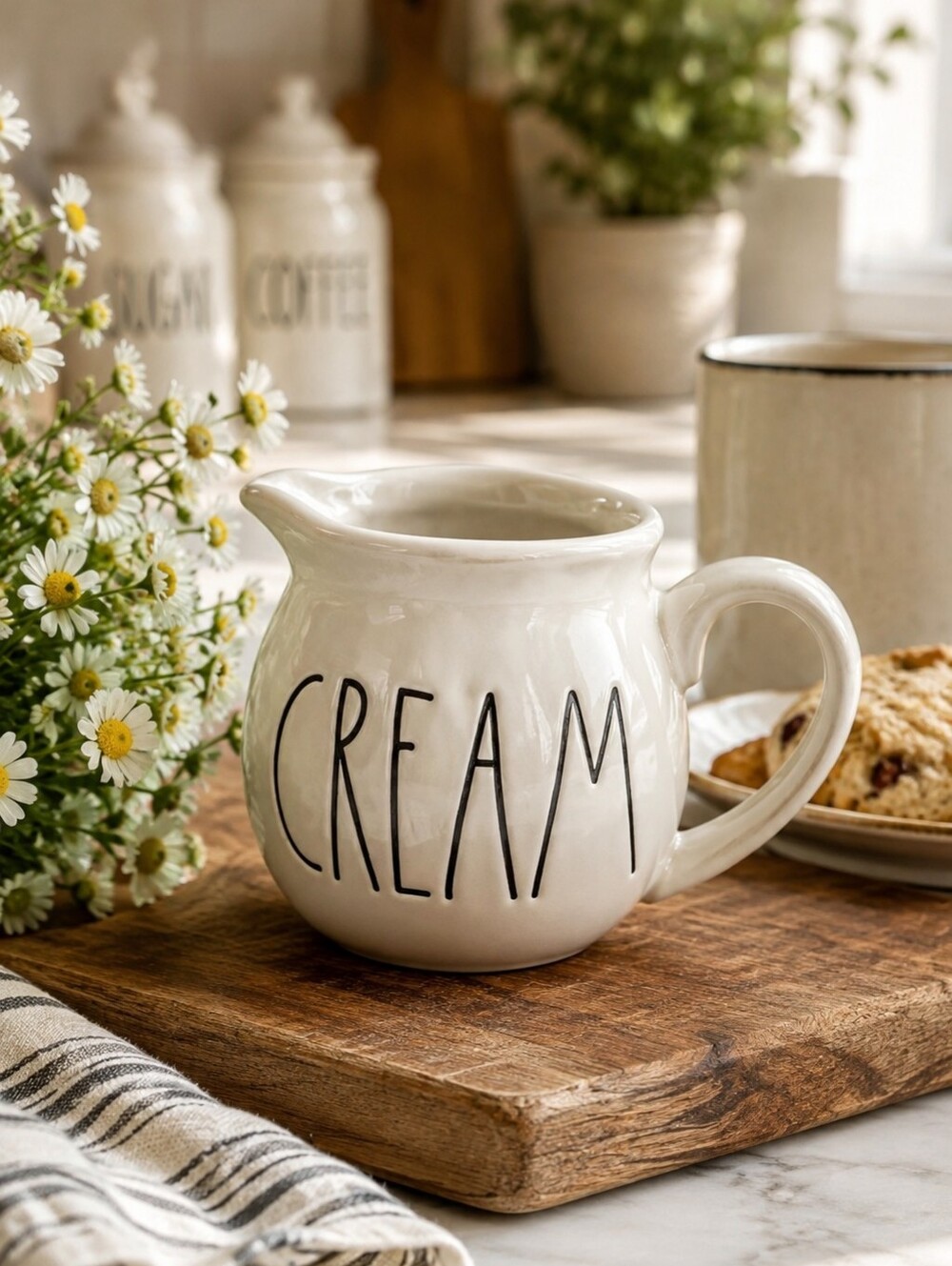 Rae Dunn CREAM Ceramic Creamer Pitcher Artisan Collection by Magenta